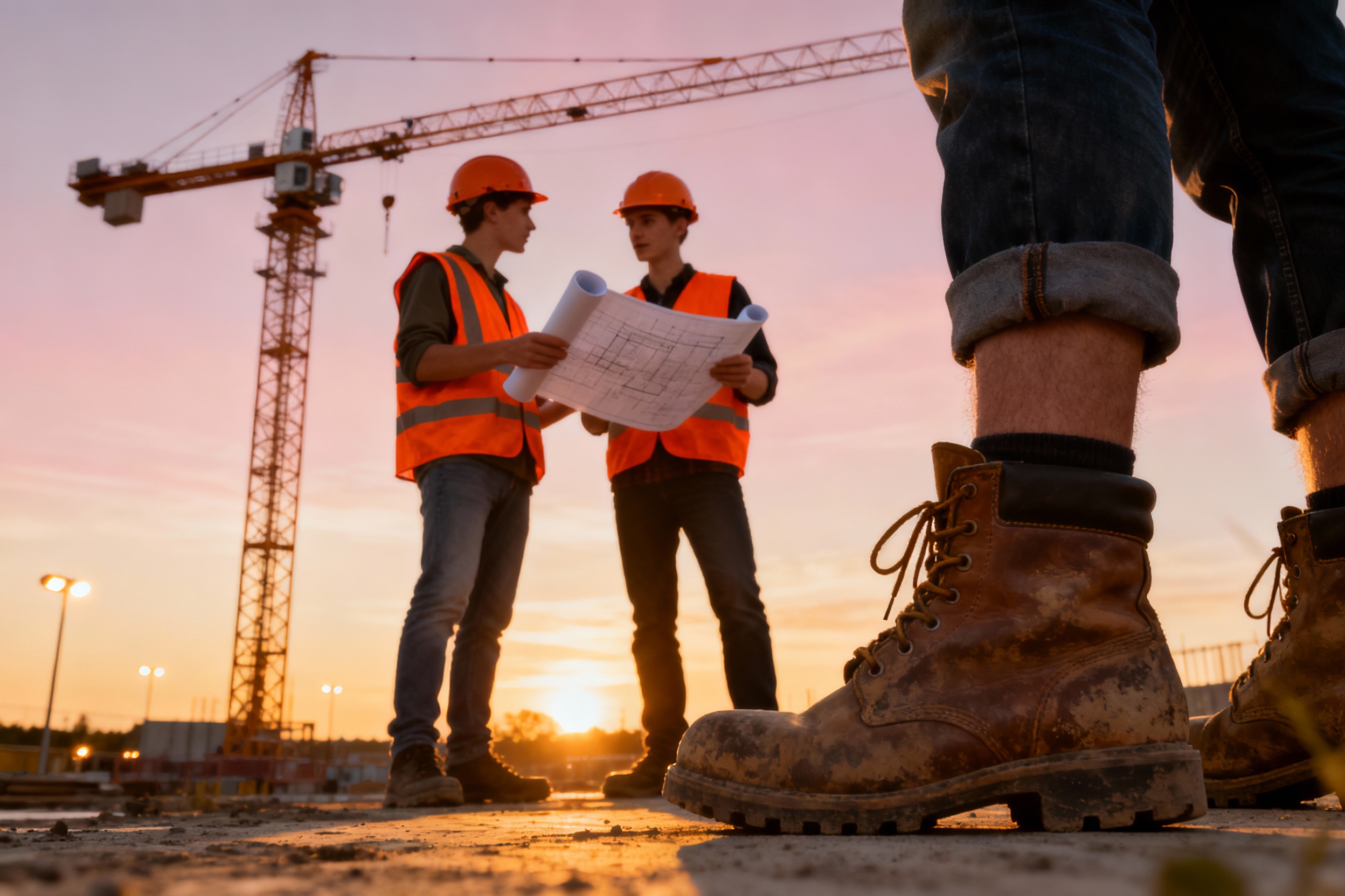 Teammitglieder von BauWerk Lippe auf der Baustelle